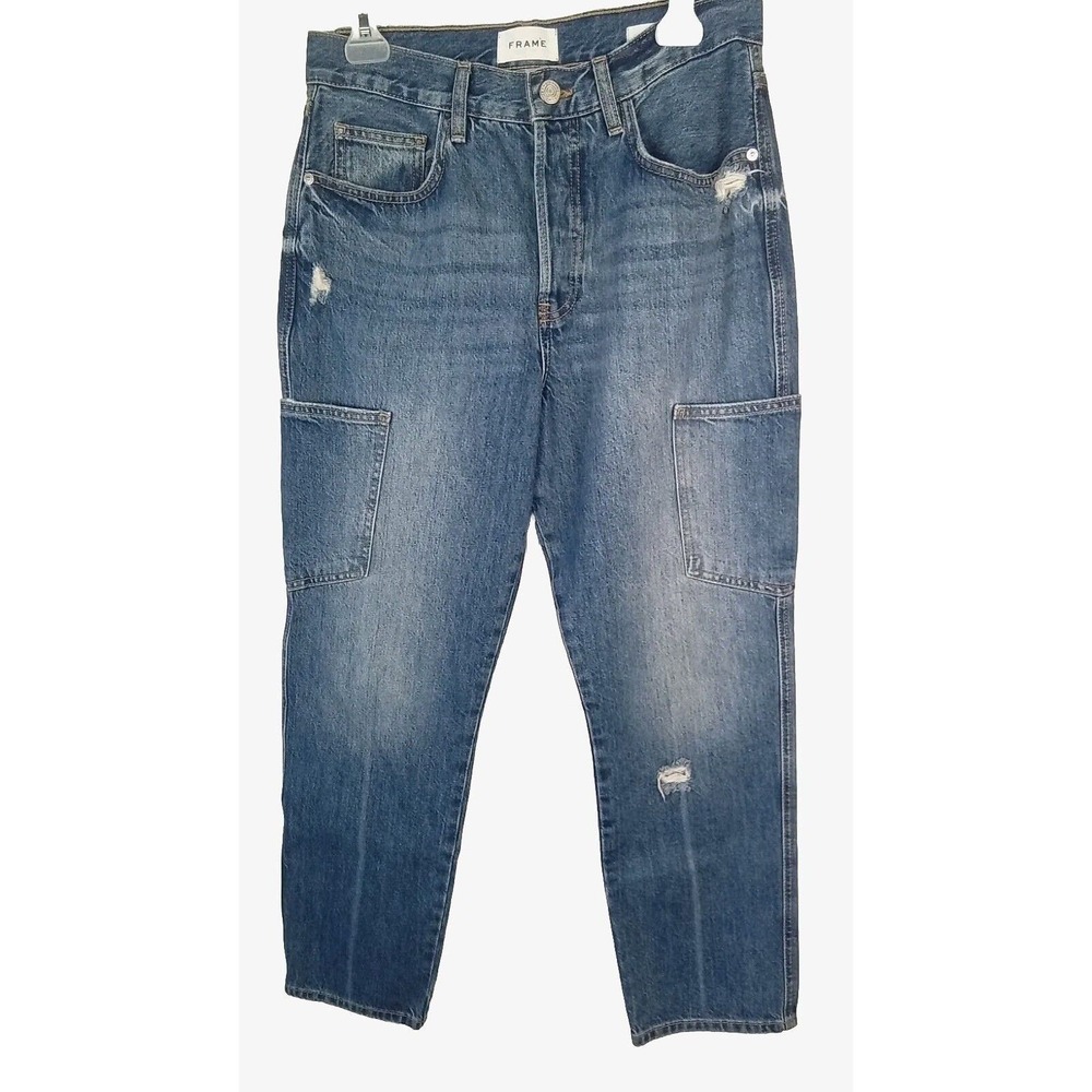 Frame Womens Jeans 28x26.5 Cargo Pockets Distressed High Rise
